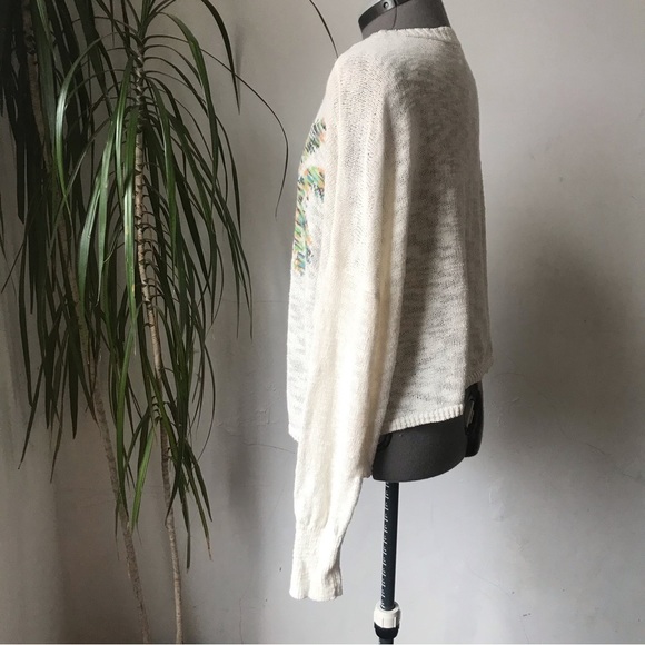 LOU & GREY Women’s Knitted Cropped Sweater Palm Print Size L - Picture 5 of 12